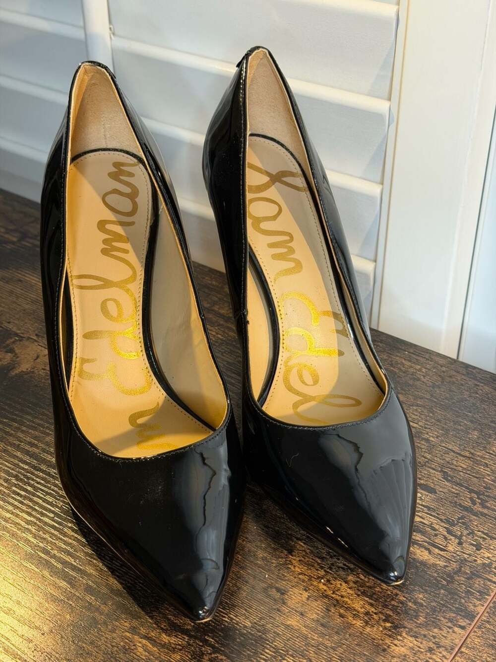 Sam Edelman Hazel Pointed Toe Pump Black Patent Leather